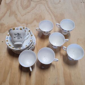 Royal Trent Aquarius Tea Cup Set // Zodiac / Astrology Tea Cups & Saucers, Set